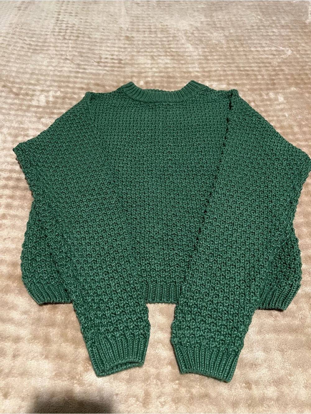 Universal Thread Forest Green Textured Crewneck Sweater
